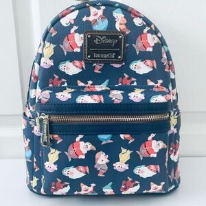 Loungefly Disney Snow White and the Seven Dwarfs Watercolor Print Mini Backpack